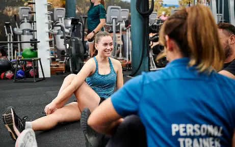 Small Group personal Training Members stretching with trainer at Perth HPC gym