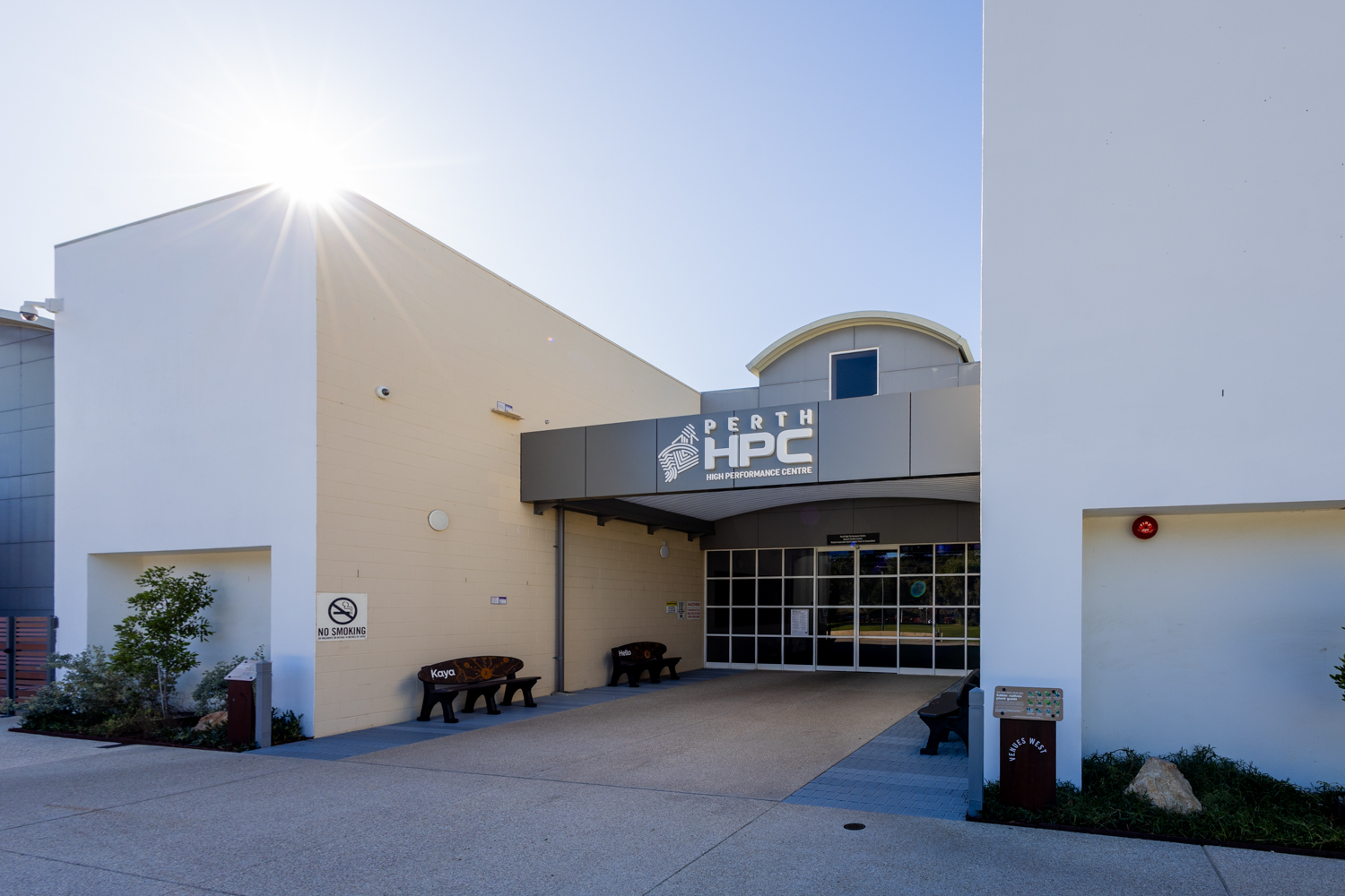 Close up of the entrance to the Perth HPC building.