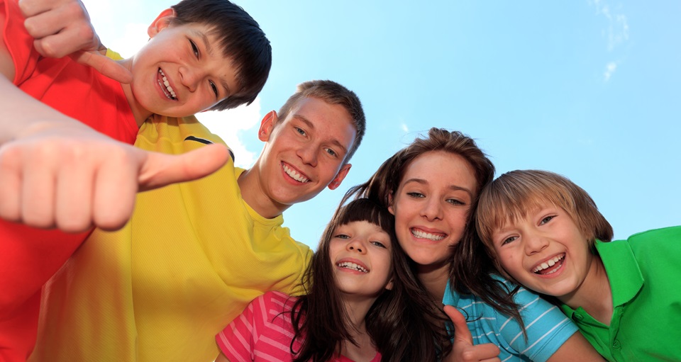 happy healthy young teens